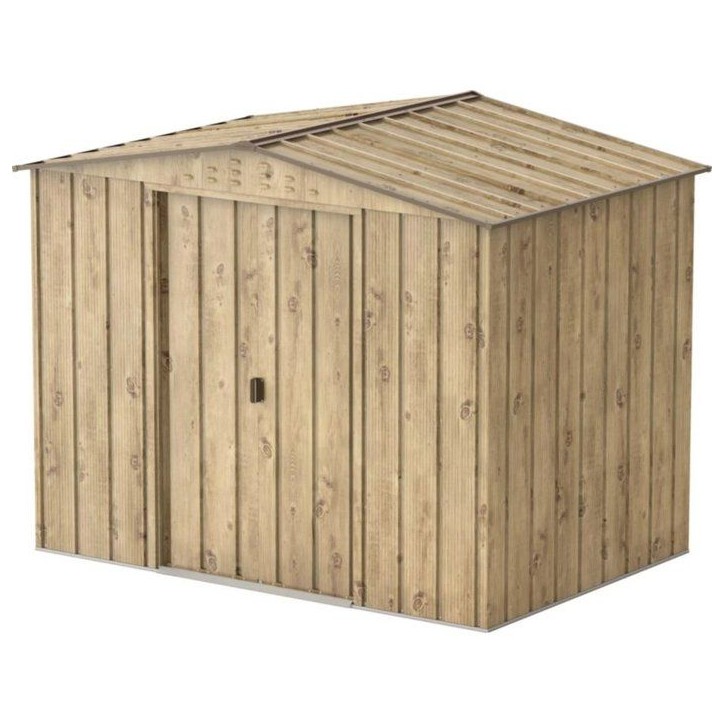 Abri de jardin en métal imitation bois - DURAMAX - 4,75m² + kit d'ancrage - Epaisseur 0,33 mm
