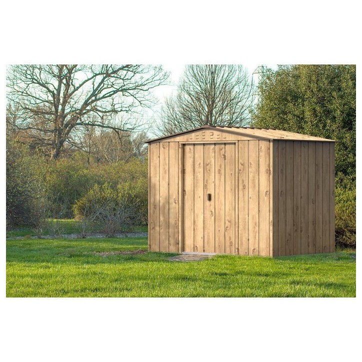 Abri de jardin en métal imitation bois - DURAMAX - 4,75m² + kit d'ancrage - Epaisseur 0,33 mm