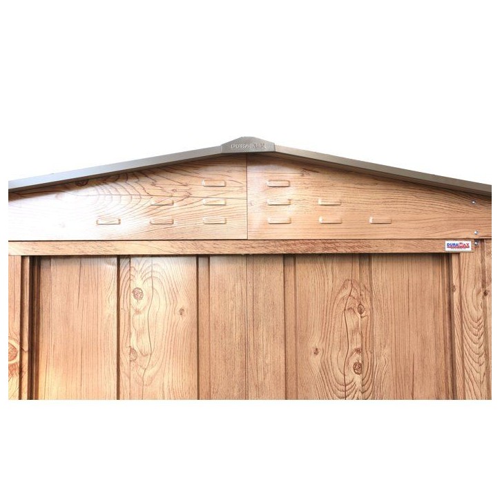 Abri de jardin en métal imitation bois - DURAMAX - 4,75m² + kit d'ancrage - Epaisseur 0,33 mm