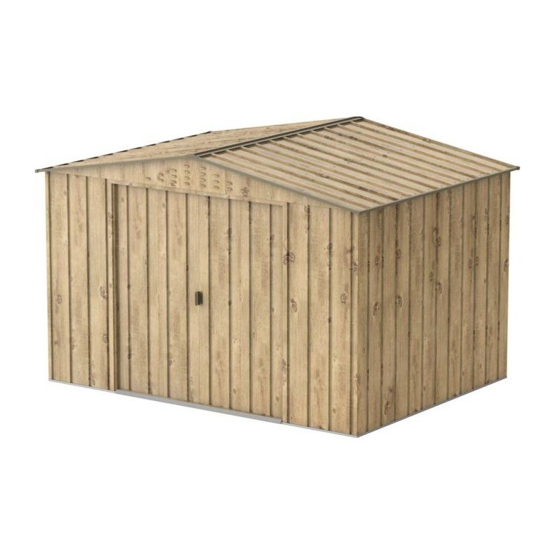 Abri de jardin en métal imitation bois - DURAMAX - 7,75m² + kit d'an
