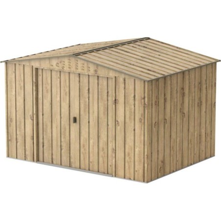 Abri de jardin en métal imitation bois - DURAMAX - 7,75m² + kit d'an