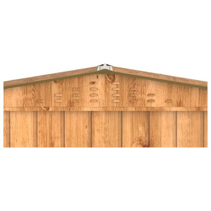 Abri de jardin en métal imitation bois - DURAMAX - 7,75m² + kit d'ancrage - Epaisseur 0,33 mm
