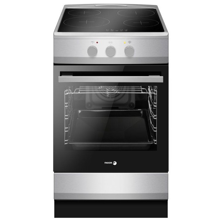 Piano de cuisson induction - FAGOR - FACI303S - 4 foyers - 1 four - 50 cm - Silver