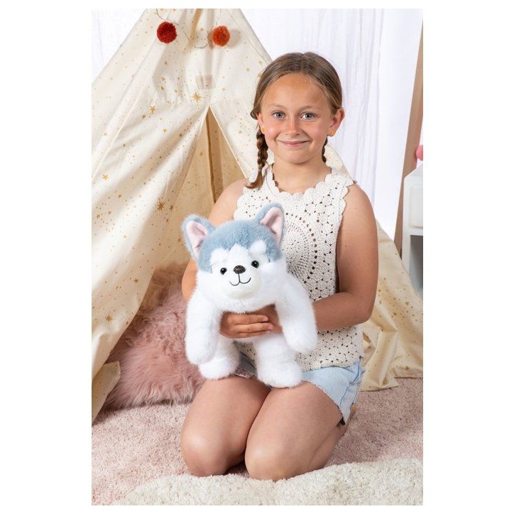 Peluche Husky Floppy Choopy GIPSY TOYS - 40 cm - ultra douce et grande taille