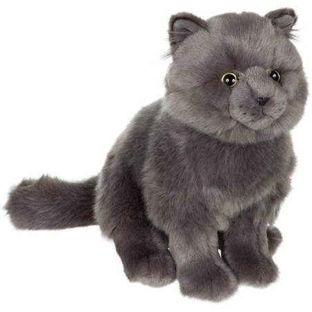 Peluche Chat Chartreux GIPSY TOYS - 28 cm - assise et réaliste