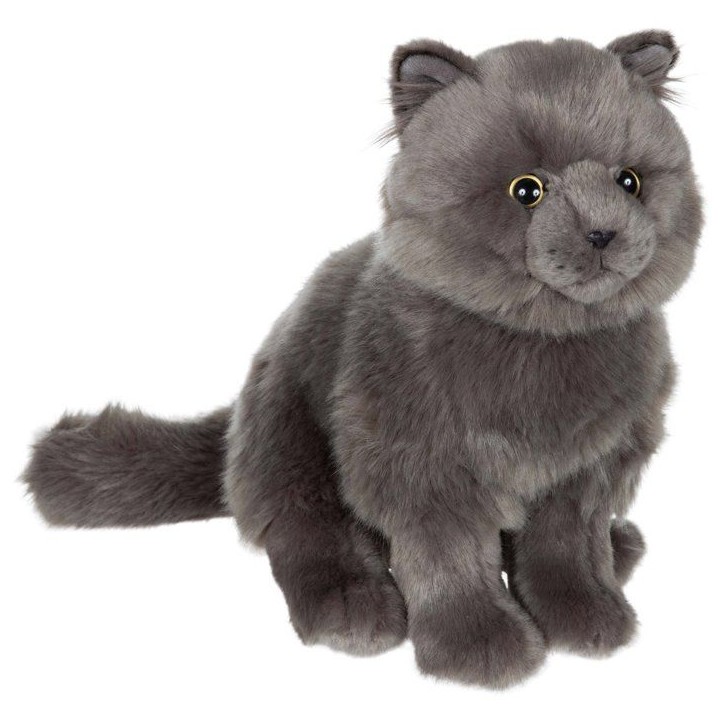 Peluche Chat Chartreux GIPSY TOYS - 28 cm - assise et réaliste