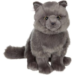Peluche Chat Chartreux GIPSY TOYS - 28 cm - assise et réaliste