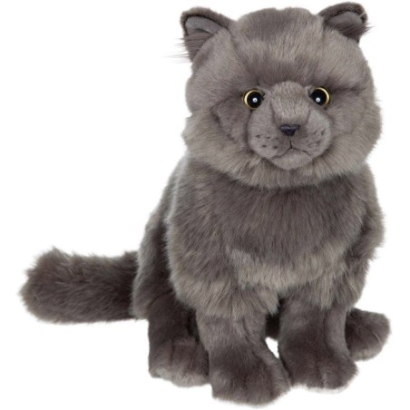 Peluche Chat Chartreux GIPSY TOYS - 28 cm - assise et réaliste
