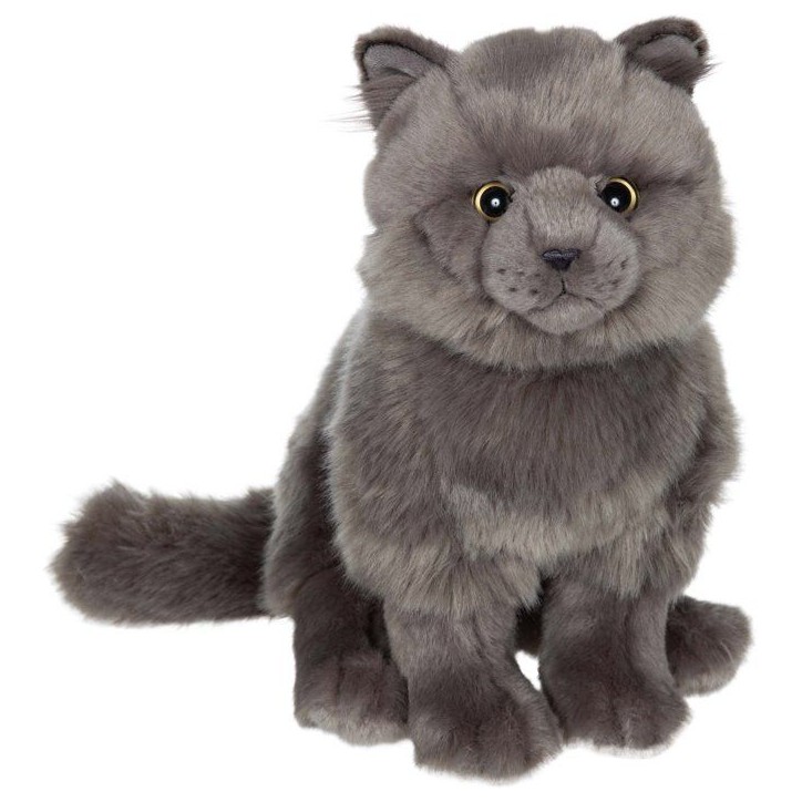 Peluche Chat Chartreux GIPSY TOYS - 28 cm - assise et réaliste