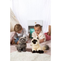Peluche Chat Chartreux GIPSY TOYS - 28 cm - assise et réaliste