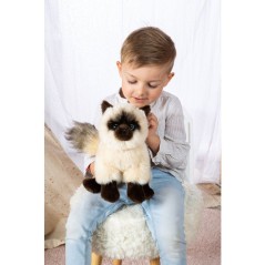Peluche Chat Siamois GIPSY TOYS - 28 cm - assise et réaliste