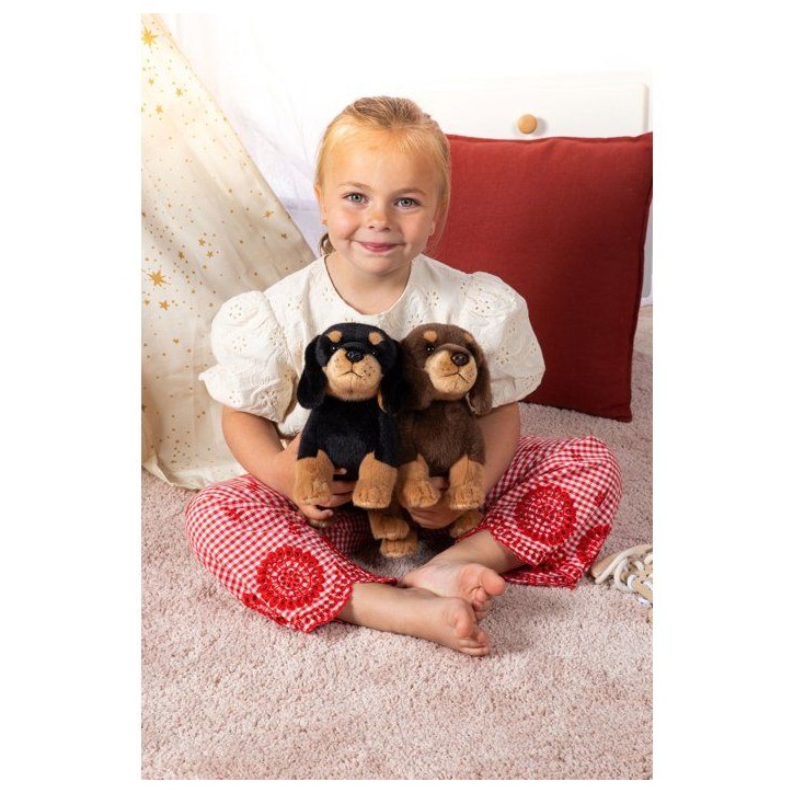 Peluche Teckel GIPSY TOYS - 24 cm - chien réaliste et allongé