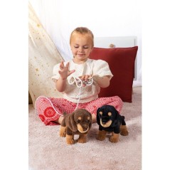 Peluche Teckel noir GIPSY TOYS - 24 cm - chien réaliste