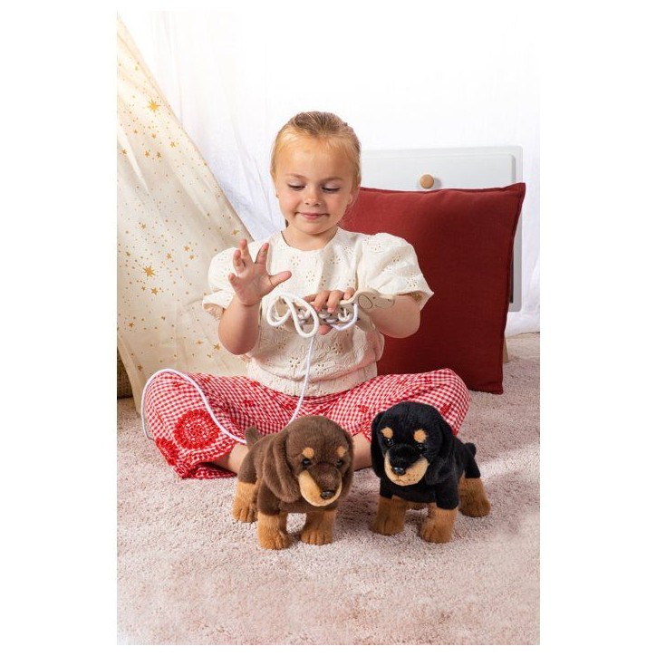Peluche Teckel noir GIPSY TOYS - 24 cm - chien réaliste