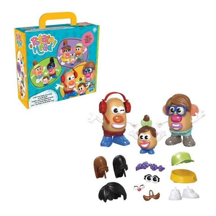 Potato Head coffret La famille Patate avec 44 pieces, jouets préscolaires créatifs pour tout-petits, pour filles et garçons,