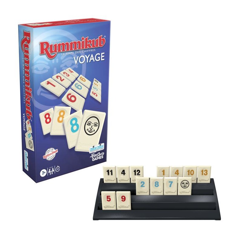 Rummikub Édition Voyage, mini jeu portatif avec 106 plaques, 2 a 4 