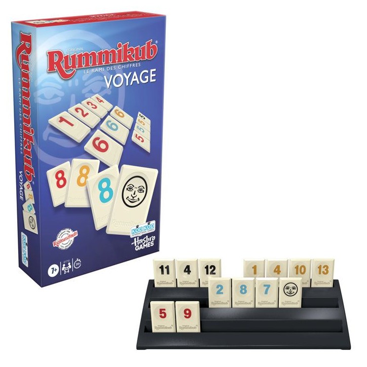 Rummikub Édition Voyage, mini jeu portatif avec 106 plaques, 2 a 4 joueurs, 20 min, jeux familiaux Hasbro Games officiel, de Rummikub Édition Voyage, mini jeu portatif avec 106 plaques, 2 a 4 joueurs, 20 min, jeux familiaux Hasbro Games officiel, de
