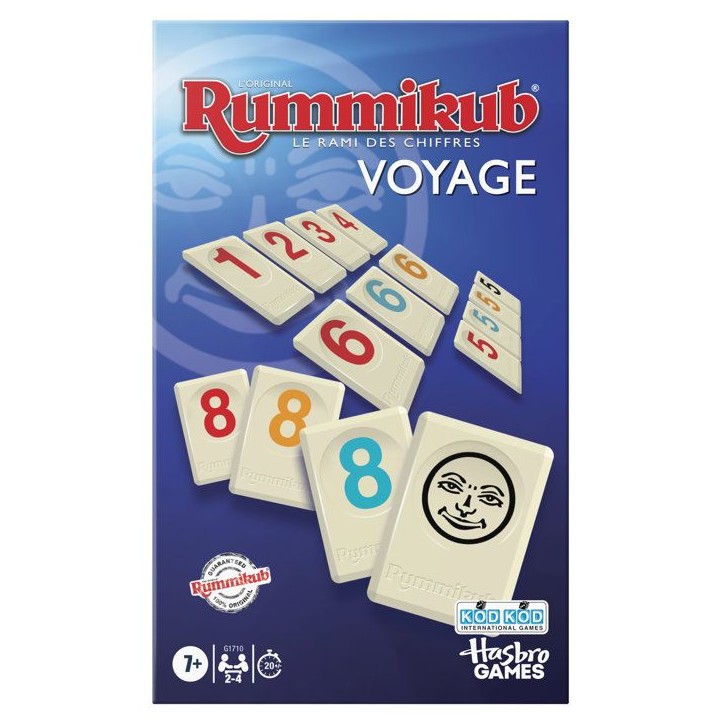 Rummikub Édition Voyage, mini jeu portatif avec 106 plaques, 2 a 4 joueurs, 20 min, jeux familiaux Hasbro Games officiel, de Rummikub Édition Voyage, mini jeu portatif avec 106 plaques, 2 a 4 joueurs, 20 min, jeux familiaux Hasbro Games officiel, de