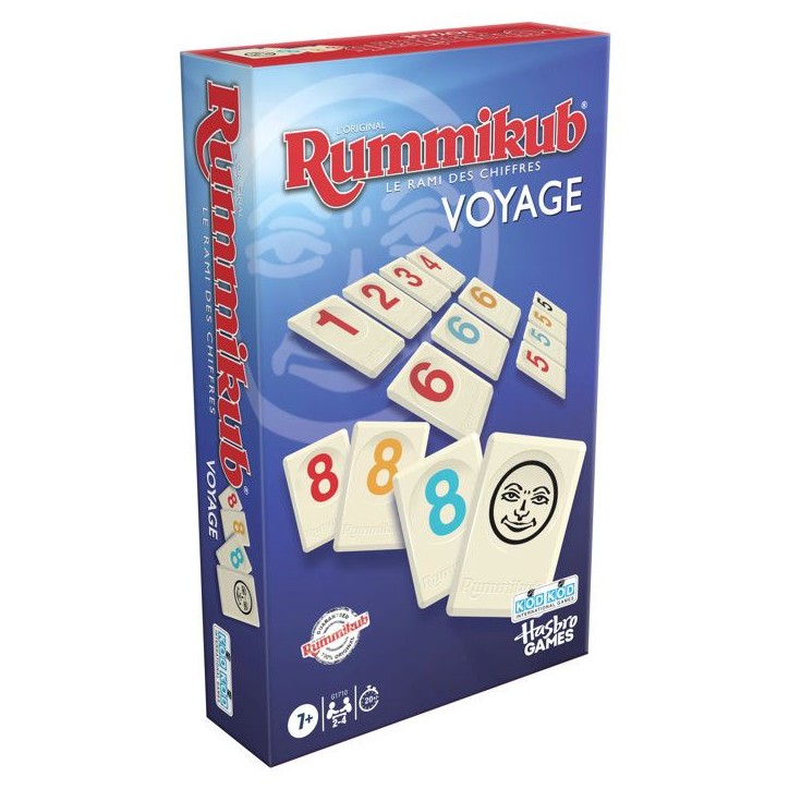 Rummikub Édition Voyage, mini jeu portatif avec 106 plaques, 2 a 4 joueurs, 20 min, jeux familiaux Hasbro Games officiel, de Rummikub Édition Voyage, mini jeu portatif avec 106 plaques, 2 a 4 joueurs, 20 min, jeux familiaux Hasbro Games officiel, de