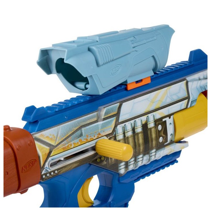 Nerf Star Wars Blaster The Mandalorian, viseur, canon, crosse de rangement, 12 fléchettes Nerf Elite, des 8 ans