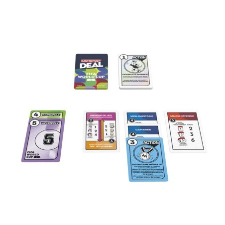 Monopoly Deal FIFA World Cup édition 2026, jeu de cartes sous licence officielle pour enfants, 2 a 5 joueurs, 15 min, des 8 ans
