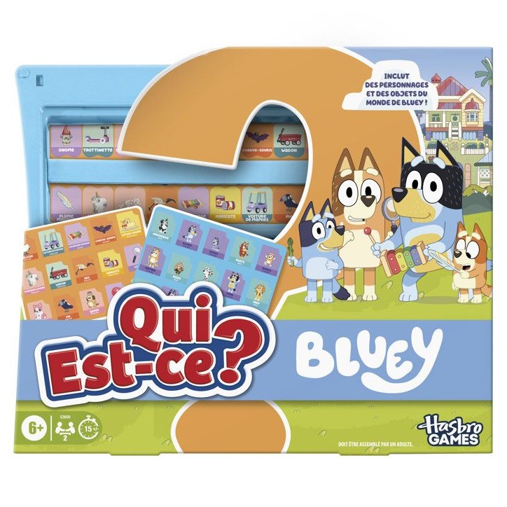 Qui est-ce ? édition Bluey, jeu de plateau familial compact et amusant pour enfants, 2 joueurs, 15 min, des 6 ans Qui est-ce ? édition Bluey, jeu de plateau familial compact et amusant pour enfants, 2 joueurs, 15 min, des 6 ans