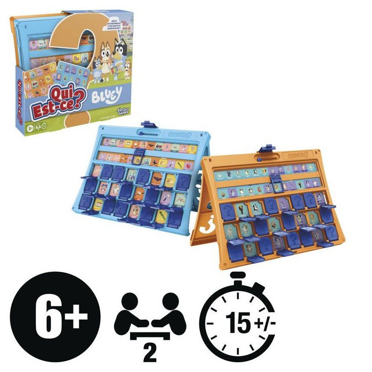 Qui est-ce ? édition Bluey, jeu de plateau familial compact et amusant pour enfants, 2 joueurs, 15 min, des 6 ans Qui est-ce ? édition Bluey, jeu de plateau familial compact et amusant pour enfants, 2 joueurs, 15 min, des 6 ans
