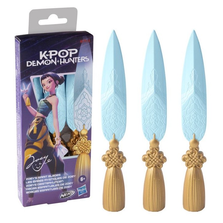 Nerf KPop Demon Hunters Lames spirituelles de Zoey, 3 lames Nerf en mousse, jouets pour enfants, des 6 ans Nerf KPop Demon Hunters Lames spirituelles de Zoey, 3 lames Nerf en mousse, jouets pour enfants, des 6 ans