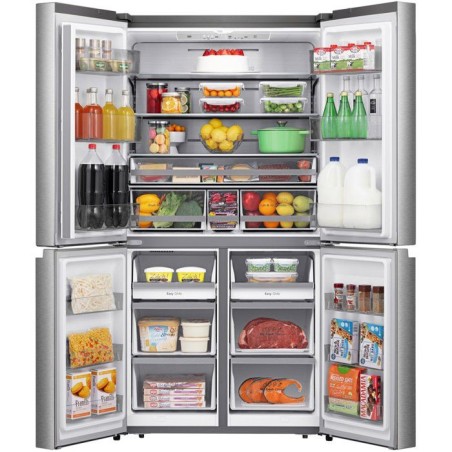 Réfrigérateur multi-portes - HISENSE - RQ758N4SBSE - Multi-portes - Non encastrable - Classe E - 200x91x73 cm - Inox antitrace