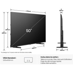 Hisense 50E77Q - TV QLED 50 (126 cm) - 4K UHD 3840x2160 - HDR10+ - Smart TV - 3xHDMI 2.1 - WiFi