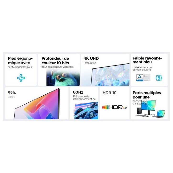 Écran PC - HKC - 27 - UHD - 60Hz - Dalle IPS - USB-C 65 W - B2742A Écran PC - HKC - 27 - UHD - 60Hz - Dalle IPS - USB-C 65 W - B2742A