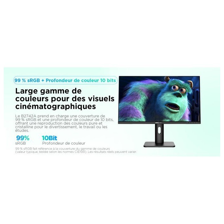 Écran PC - HKC - 27 - UHD - 60Hz - Dalle IPS - USB-C 65 W - B2742A Écran PC - HKC - 27 - UHD - 60Hz - Dalle IPS - USB-C 65 W - B2742A