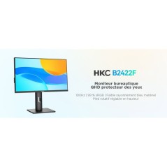 Écran PC - HKC - 24 - QHD - Dalle IPS - USB-C 65 W - Ajustable en hauteur - B2422F