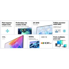 Écran PC - HKC - 24 - QHD - Dalle IPS - USB-C 65 W - Ajustable en hau