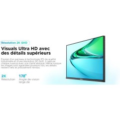 Écran PC - HKC - 24 - QHD - Dalle IPS - USB-C 65 W - Ajustable en hau