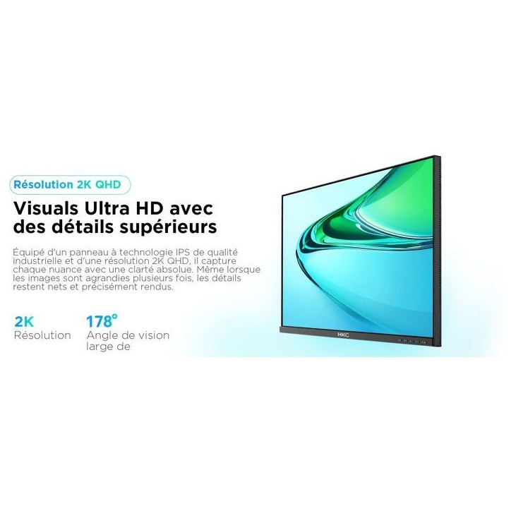 Écran PC - HKC - 24 - QHD - Dalle IPS - USB-C 65 W - Ajustable en hauteur - B2422F Écran PC - HKC - 24 - QHD - Dalle IPS - USB-C 65 W - Ajustable en hauteur - B2422F
