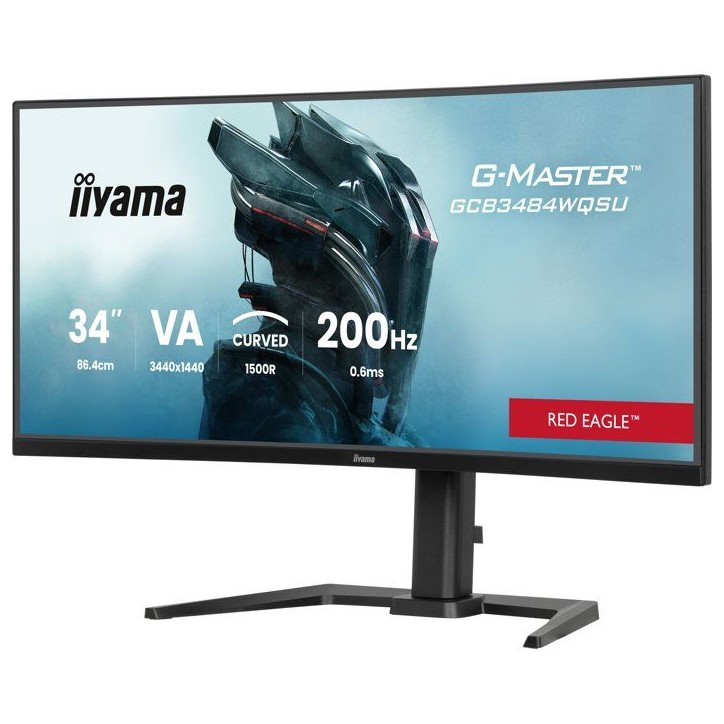 Écran PC Gaming Incurvé - IIYAMA - 34 - UWQHD - 200Hz - Dalle VA - 0,6ms - Ajustable en hauteur - GCB3484WQSU-B2 Écran PC Gaming Incurvé - IIYAMA - 34 - UWQHD - 200Hz - Dalle VA - 0,6ms - Ajustable en hauteur - GCB3484WQSU-B2