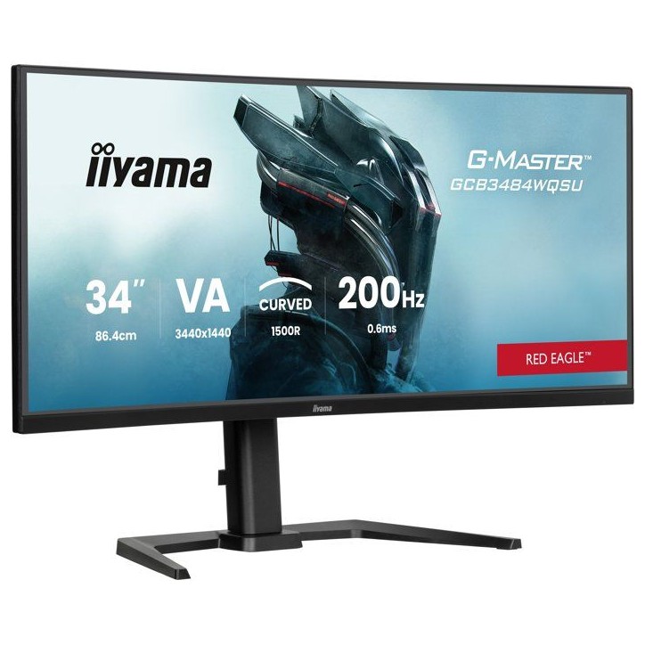 Écran PC Gaming Incurvé - IIYAMA - 34 - UWQHD - 200Hz - Dalle VA - 0,6ms - Ajustable en hauteur - GCB3484WQSU-B2 Écran PC Gaming Incurvé - IIYAMA - 34 - UWQHD - 200Hz - Dalle VA - 0,6ms - Ajustable en hauteur - GCB3484WQSU-B2