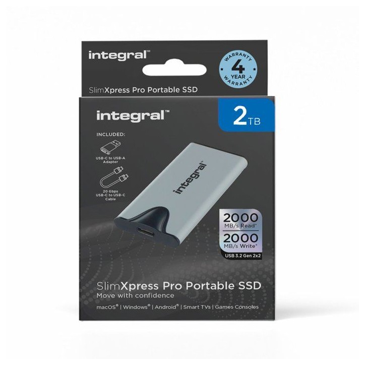 INTEGRAL - SlimXpress - SSD portable - 2 To - USB-C INTEGRAL - SlimXpress - SSD portable - 2 To - USB-C