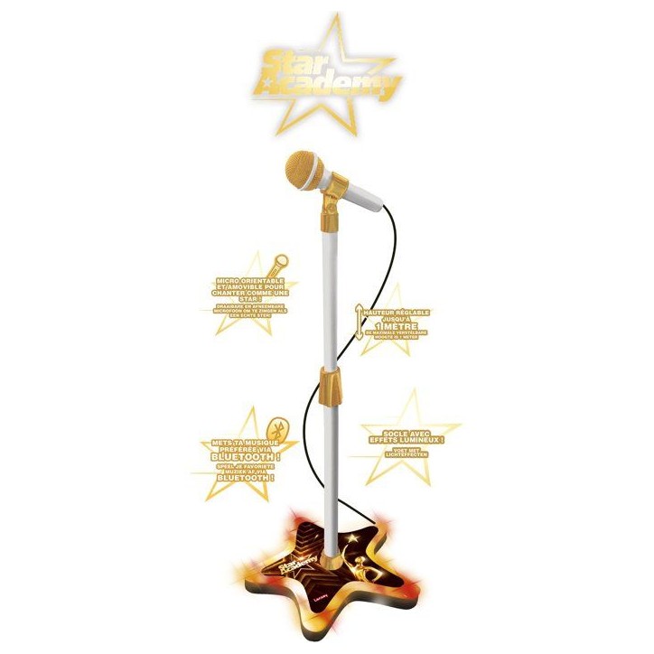 Jeu musical - LANSAY - STAR ACADEMY - MICRO SUR PIED LUMINEUX - Karaoke - Des 5 ans