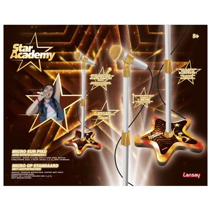 Jeu musical - LANSAY - STAR ACADEMY - MICRO SUR PIED LUMINEUX - Karaoke - Des 5 ans