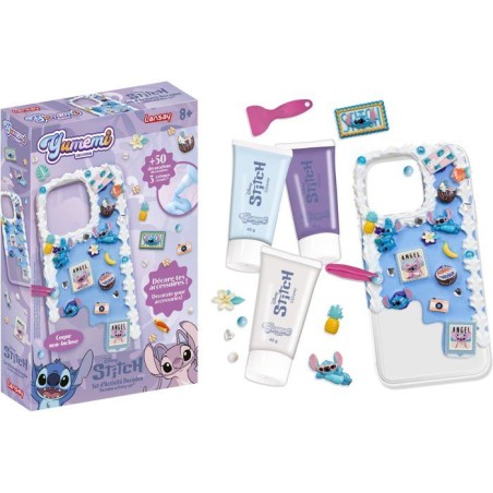 Kit customisation coque téléphone - LANSAY - YUMEMI - SET D'ACTIVITE DECODEN - STITCH & ANGEL - Colle creme et décos - Des 8