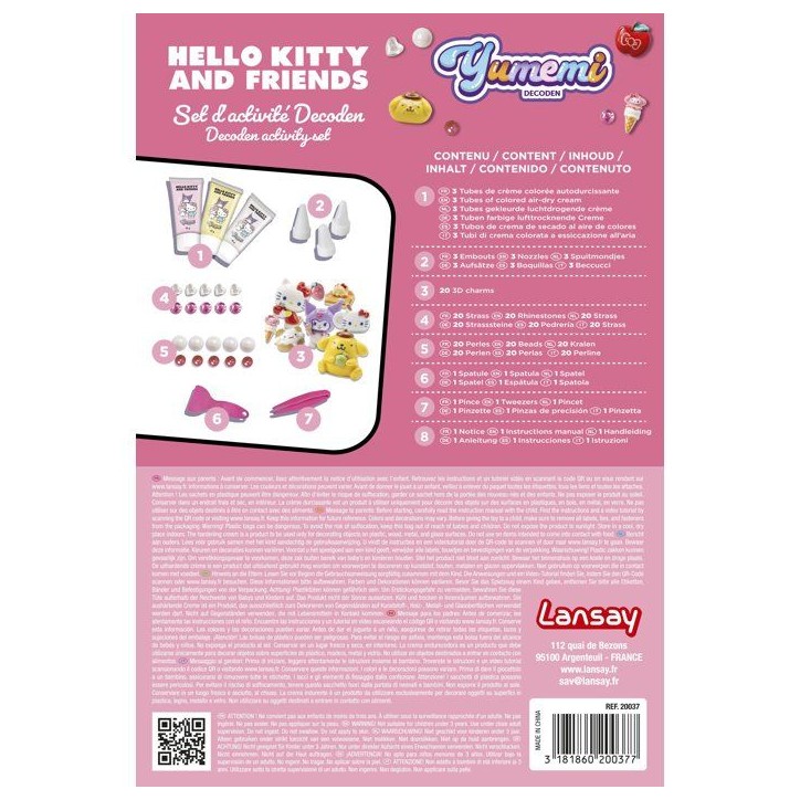 Kit customisation coque téléphone - LANSAY - YUMEMI - SET D'ACTIVITE DECODEN - HELLO KITTY - Colle creme et décos - Des 8 ans Kit customisation coque téléphone - LANSAY - YUMEMI - SET D'ACTIVITE DECODEN - HELLO KITTY - Colle creme et décos - Des 8 ans