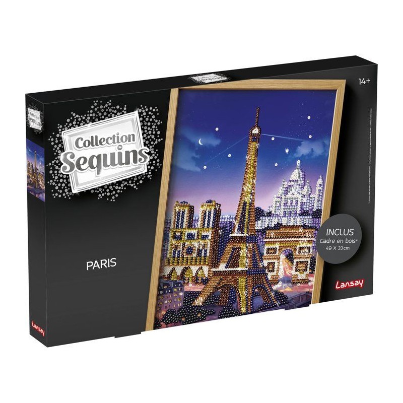 Jeu créatif - LANSAY - COLLECTION SEQUINS - PARIS - Cadre en bois et