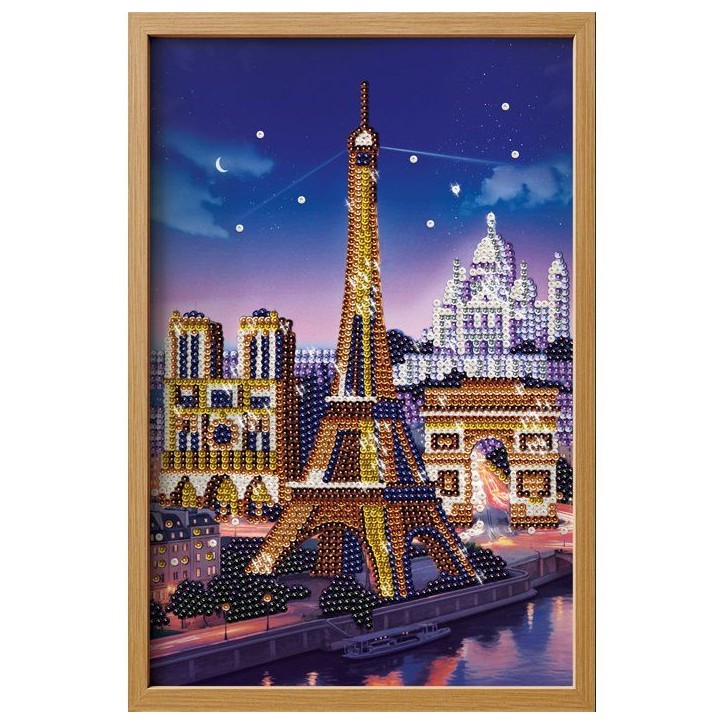 Jeu créatif - LANSAY - COLLECTION SEQUINS - PARIS - Cadre en bois et illustration - Des 14 ans