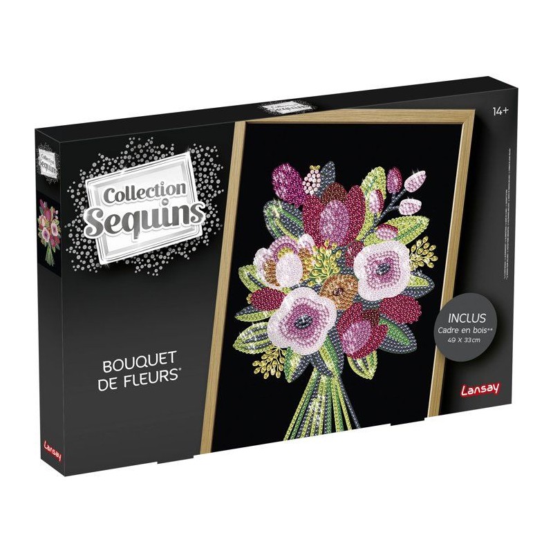 Jeu créatif - LANSAY - COLLECTION SEQUINS - BOUQUET DE FLEURS - Cadre