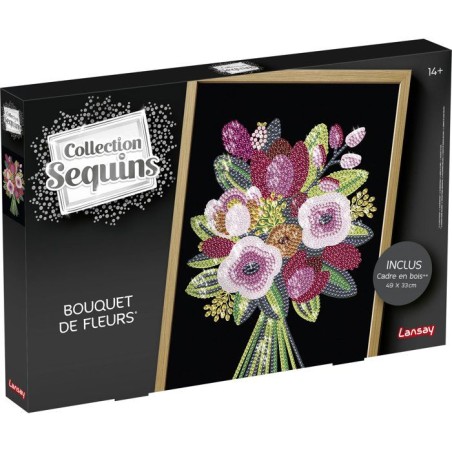 Jeu créatif - LANSAY - COLLECTION SEQUINS - BOUQUET DE FLEURS - Cadre