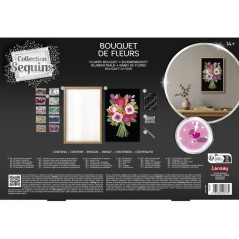 Jeu créatif - LANSAY - COLLECTION SEQUINS - BOUQUET DE FLEURS - Cadre