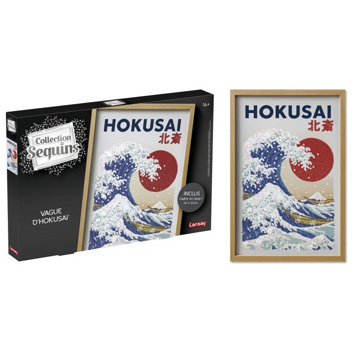 Jeu créatif - LANSAY - COLLECTION SEQUINS - LA GRANDE VAGUE HOKUSAI - Cadre en bois et illustration - Des 14 ans Jeu créatif - LANSAY - COLLECTION SEQUINS - LA GRANDE VAGUE HOKUSAI - Cadre en bois et illustration - Des 14 ans