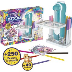 Loisir créatif - LANSAY - MAGIC LIGN - jeu de coloriage - PROJECTEUR ZOOMSTORY - 250+ dessins a projeter - Des 6 ans